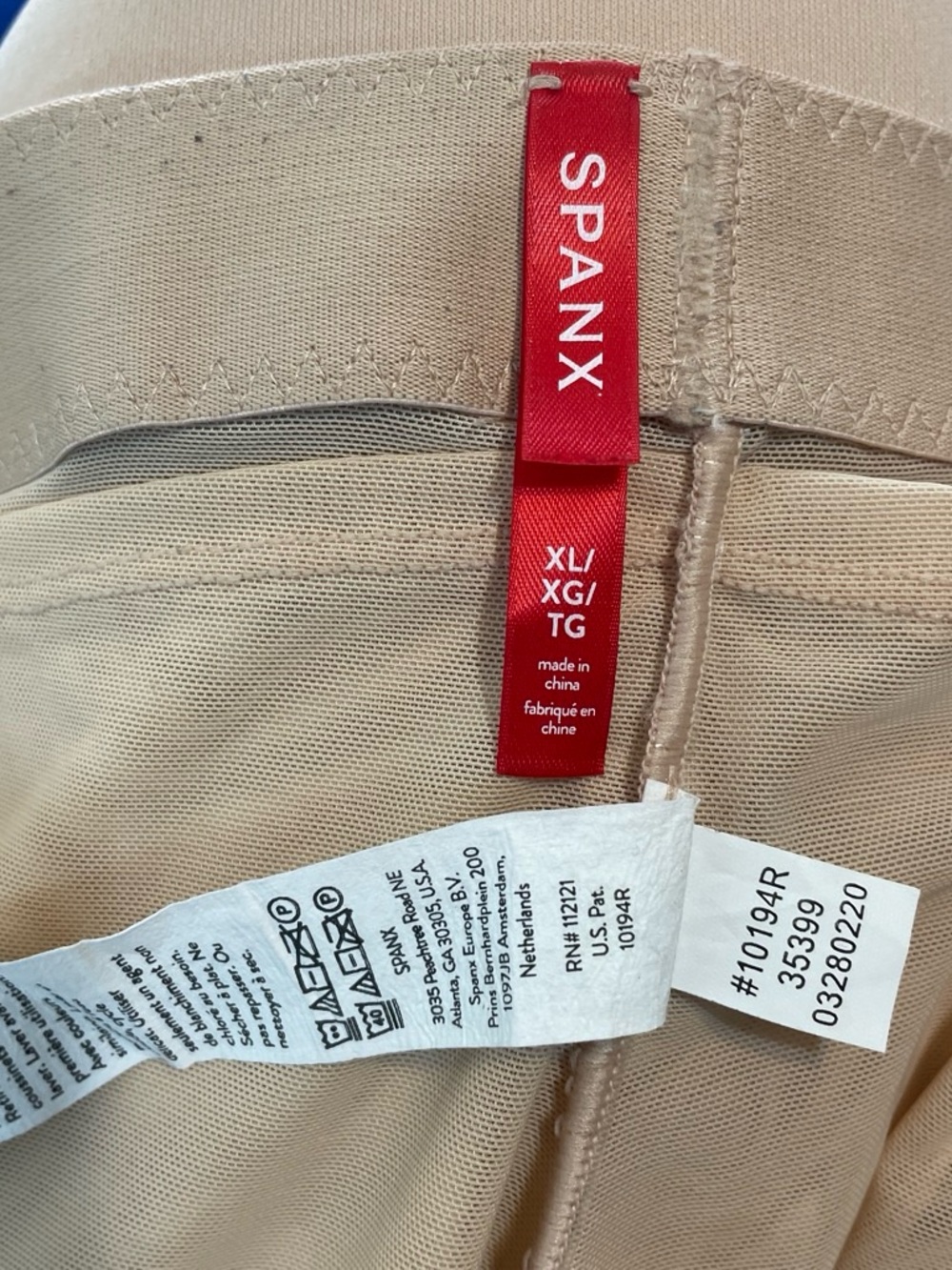 SPANX Women's Tan High-Waisted Mid-Thigh Short Removable Pads Shapewear size XL